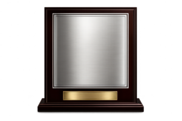 Elegant Award Plaque with Silver Plate on transparent background image
