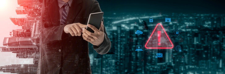 Cybersecurity threat alert protects data. Cyber security threat alert prevents access, alert warns breach, defends system, and cyber security threat alert identifies risk. Vouch