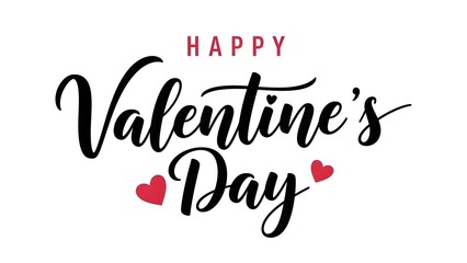 Happy valentines day greeting with hearts on white background for love and romance