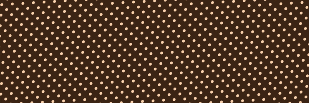 Abstract seamless pattern with brown polka dots on dark brown background. brown dots on dark brown background. background pattern coffee