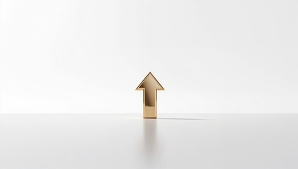 A golden arrow pointing upwards, symbolizing growth and progress
