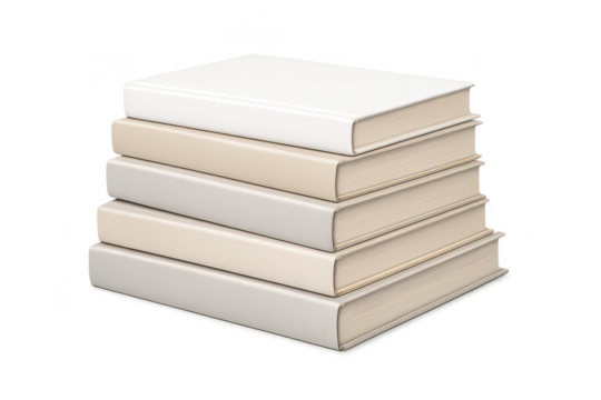 Stack of books mockup on a transparent background for graphic design. - Powered by Adobe