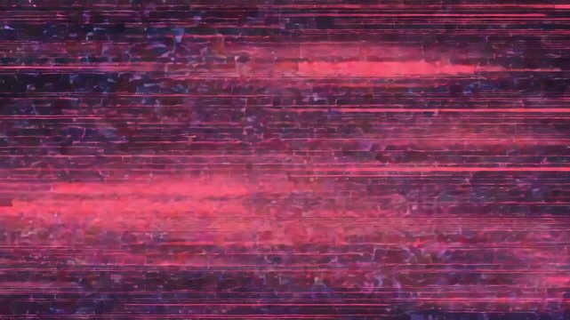  Locked camera remains static to maximize the visual impact The abstract digital glitch effect violently pulsates and shifts, with rapid, randomized horizontal screen tears, flickering sta 4K 