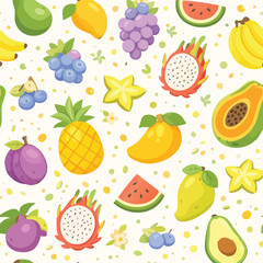 Tropical_Fruit_Vibrant_Summer_Flat_Pattern