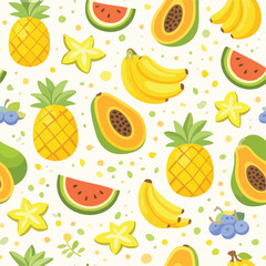 Tropical_Summer_Fruit_Mix_Flat_Pattern