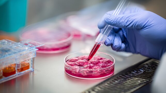 Scientist man working with dangerous virus samples in laboratory, wearing protective equipment, researching infection, biohazard risk, medical science, safety control and health threat concept - Powered by Adobe