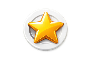 Obraz premium Golden Star Coin on transparent background for games and applications.