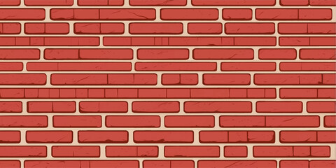 Obraz premium Marron brick wall vector background with repeating pattern and minimal flat illustration style