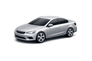 Obraz premium Silver Sedan Car Automobile on transparent background isolated cutout