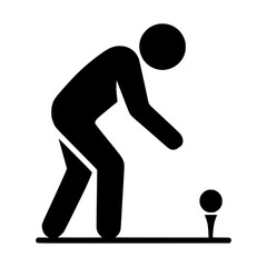 Fototapeta premium Golfer Putting a Ball Minimal Sports Symbol