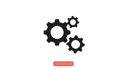 Black Cogwheels Gears Mechanism Parts System.