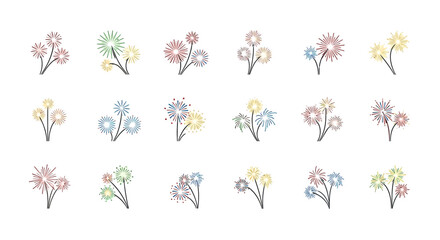 Collection of Simple Floral Illustrations.