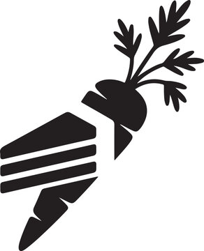Stylized black carrot cack icon design