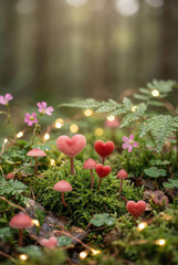 Whimsical Forest Mushroom Hearts