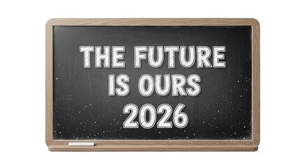 Chalkboard message The Future Is Ours 2026 blackboard
