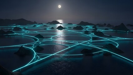 Luminous night landscape