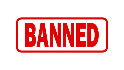 banned stamp transparent background. red banned stamp sign for restriction and warning on transparent background