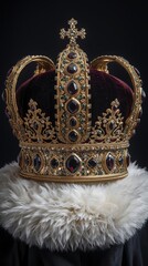 Ornate imperial crown with precious stones