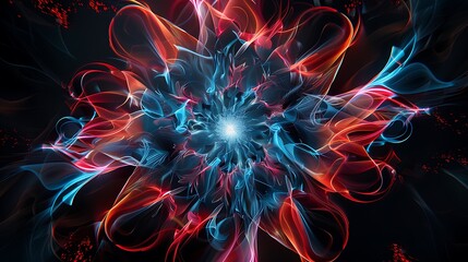 Dynamic digital art explosion abstract space visual content colorful environment surreal viewpoint
