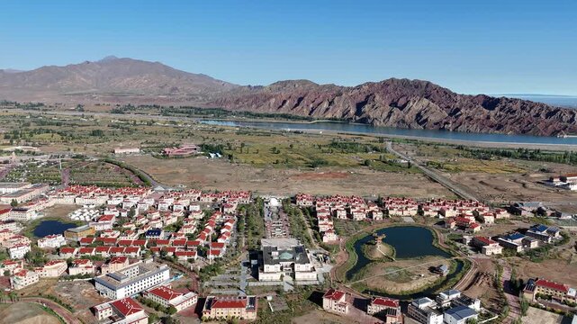Zhangye Danxia Mountains Gansu China Aerial Scenery Video