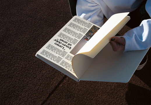 Mockup of an A4 notebook interior page