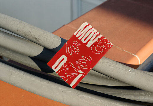 Business Card Mockup Laying on Cables