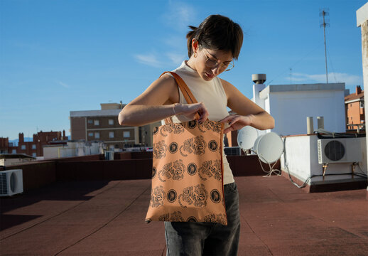 Tote bag template. Logo and color