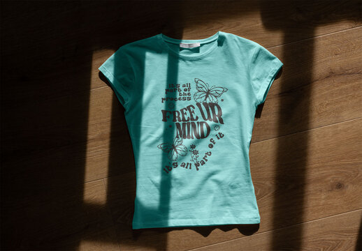 T-Shirt Mockup on Wood