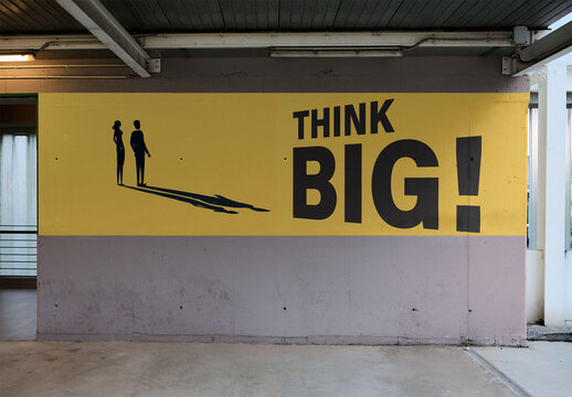 Parking wall Mockup in Barcelona