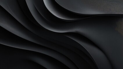 Black abstract art, flowing curves and patterns create a dynamic design