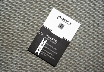Simple Business Card Mockup on Fabric