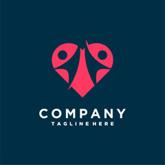 nonprofit logo design with hands and heart