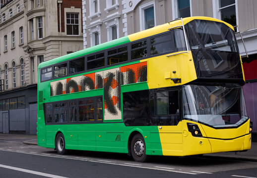 Mockup for AD in Dublin public double-decker bus