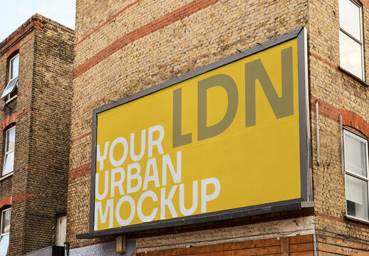 Mockup Billboard placed on a building in London