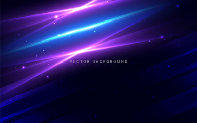 Fototapeta premium Abstract blue and pink light ray on dark background.