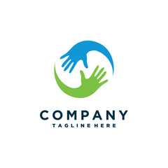 nonprofit logo design with hands and heart