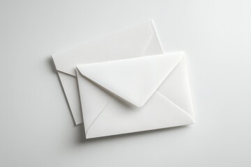Minimal blank greeting card with a white envelope on a clean studio surface