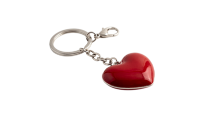 Isolated Keychain with Red Heart Charms Valentine Gift