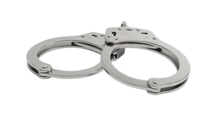 Isolated Metal Handcuffs with Keyholes