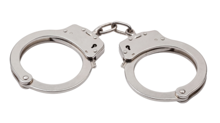 Isolated Metal Handcuffs with Keyholes