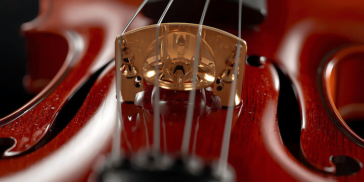  Violin Bridge and Strings Close-Up