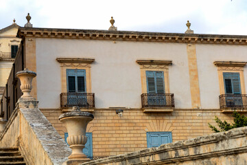 Italian architecture: charming apartment building in Sicily, Italy