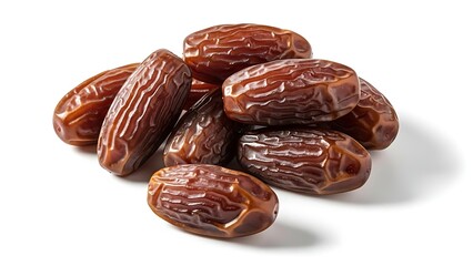 Obraz premium A pile of fresh dates on a white background