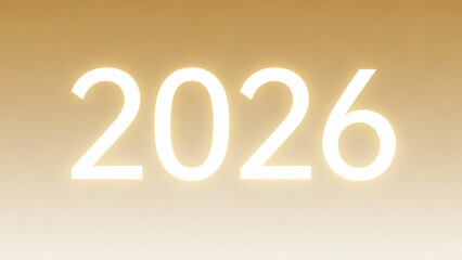 Minimalist 3D Golden 2026 Numbers 