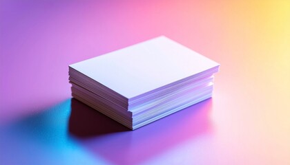 Business Card Mockup on Bright Gradient Background
