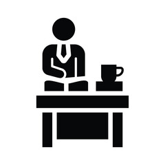  teacher desk glyph icon illustration vector graphic.eps