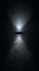 The Gateway of Light: The light emanates from an open passage, illuminating the textured, moody surfaces, creating a strong sense of depth and mystery. The image is a portal to something unknown.