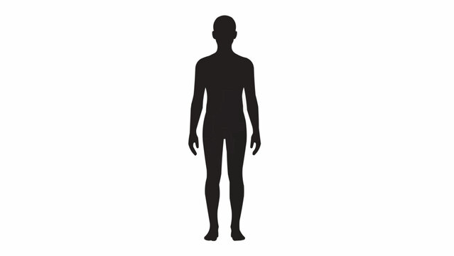Silhouette of a standing human figure against a white background.