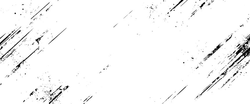 Vector modern black and white dynamic black ink scratch texture minimal rough paint scratch lines.