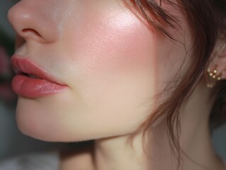 Blush glow softly expands in gentle space; upper third left clean for text or branding.